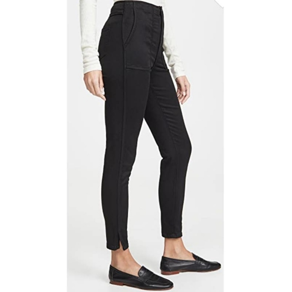 NWT Joie Andira Fauna Military Skinny Leg High Rise  Khaki Chino Pants 23 Black